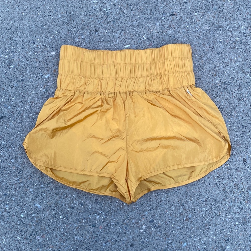NWOT FP Movement The Way Home Athletic Shorts Medium Yellow Mustard